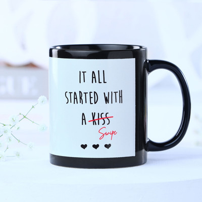 FNP Love At First Swipe Ceramic Coffee Mug(325 ml)