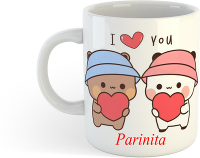 UNIARAWALAS I Love You Parinita Name Ceramic Coffee Mug(330 ml)