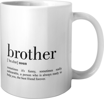 Phirki Studio PS-straight-bro-MUG17 Ceramic Coffee Mug(325 ml)