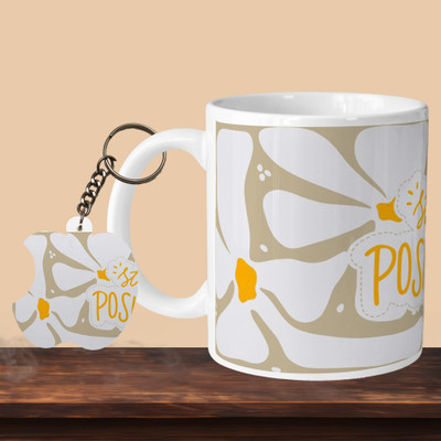 VM MALL 101_Stay Positive L-A Ceramic Coffee Mug(330 ml)