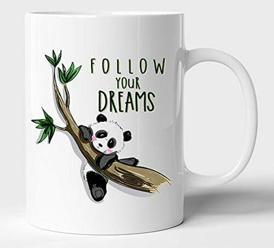 Giftspedia Follow Your Dreams Printed Ceramic Coffee Mug(350 ml)