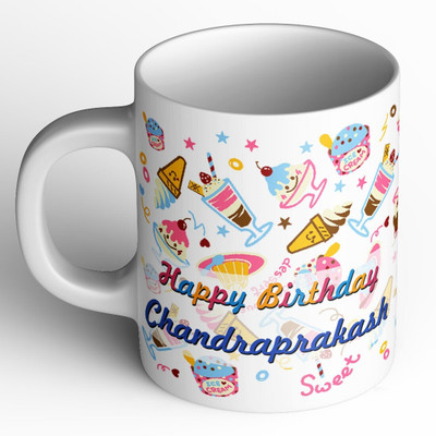 Abaronee NEW_1010_Chandraprakash Happy Birthday b002 Ceramic Coffee Mug(350 ml)