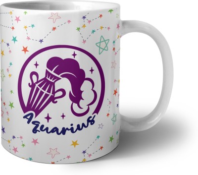 Phirki Studio ZODIAC AQUARIUS (JAN21-FEB18) Ceramic Coffee Mug(325 ml)