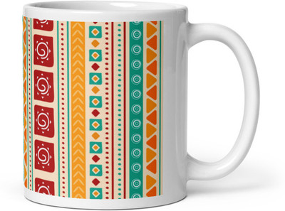 Mr UVD Papua Yellow Pattern_MUGG Ceramic Coffee Mug(350 ml)