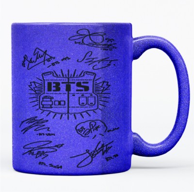 Plakasha creations Bts Coffee-MUG-013-BLUE Ceramic Coffee Mug(320 ml)