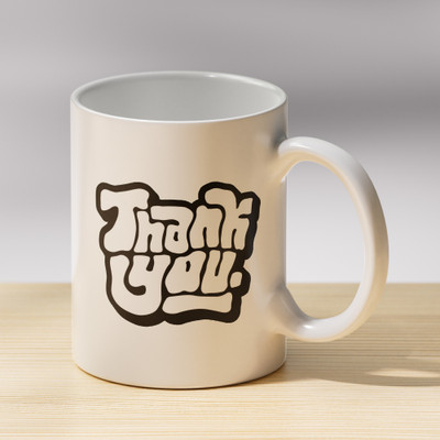 Fifth Creations Printed Thank U Gifts for Girlfriend Boyfriend Husband Couple Cups Lover,Teacher Ceramic Coffee Mug(330 ml)