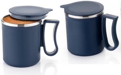 jay gatrad seller Unbreakable Steel Tea,Coffee /Milk Cup with lid for Home Office Restaurant Stainless Steel Coffee Mug(300 ml, Pack of 2)