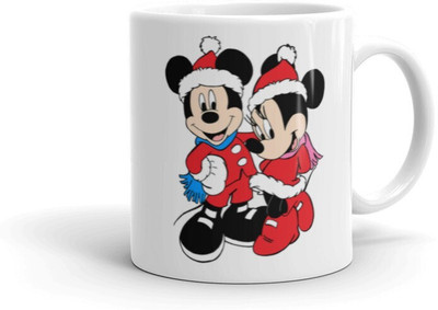 Mr UVD Micky and Minnie Mouse Dressed in Christmas Dress_MUGG Ceramic Coffee Mug(350 ml)