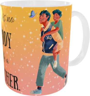 Vihaan Fashions There Is No Buddy Like A Brother Printed for Brother Ceramic Coffee Mug(350 ml)
