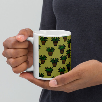 Mr UVD Houseplants Pattern_MUGG Ceramic Coffee Mug(350 ml)