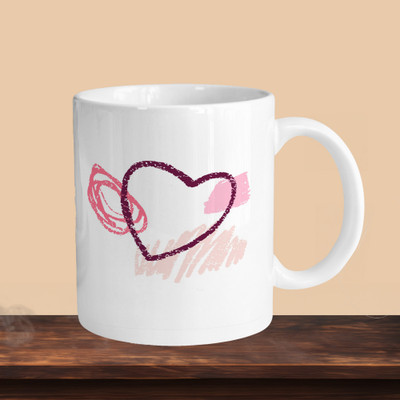 VMSHOPPINGMART 101_Hearts 01 R Ceramic Coffee Mug(330 ml, Pack of 2)