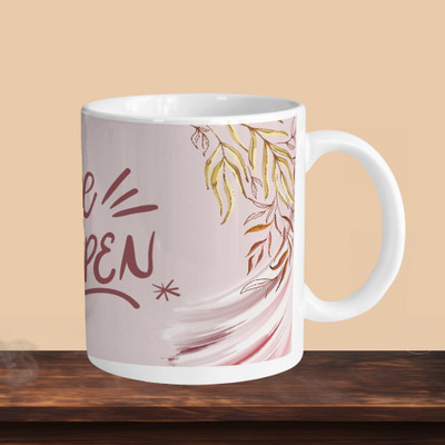 VM SHOPPING MALL Make It Happen R Ceramic Coffee Mug(330 ml)