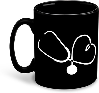 FLEXERSTYLE NEW2025-Docter Printed Design Black Patch Coffee - D4 Ceramic Coffee Mug(325 ml)