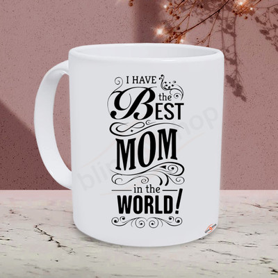blinkNshop Best MOM in the World Ceramic Coffee Mug(325 ml)