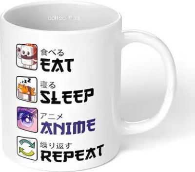 ZEN G Eat Sleep Anime Repeat ARM265 Ceramic Coffee Ceramic Coffee Mug(350 ml)