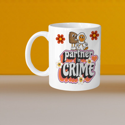Hunter Studio 101_Perfect for Coffee and Tea - Single Pack VM Partner In Crime L Ceramic Coffee Mug(328 ml)