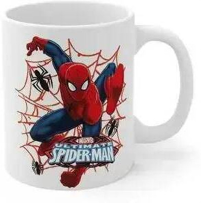 Manorath Marvel Spider Man Printed Ceramic Coffee Ceramic Coffee Mug(345 ml)