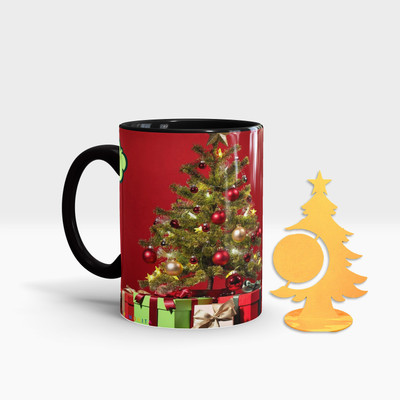 Fifth and Moon C-BLK-TREE-48 Ceramic Coffee Mug(320 ml, Pack of 2)