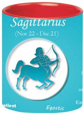 ARTBUG Ceramic Sagitarious Zodiac Sign -374-Red Ceramic Coffee Mug(350 ml)