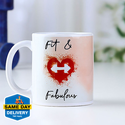 FNP Fit N Fabulous Gym Enthusiast Ceramic Coffee Mug(325 ml)