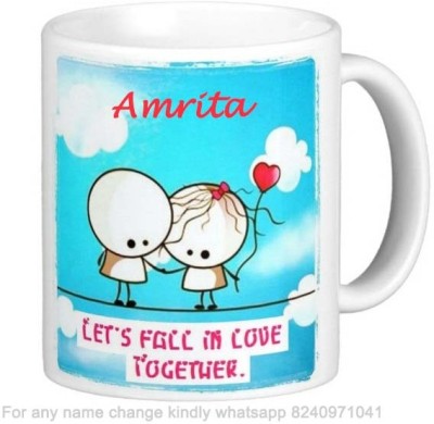 GNS Romantic Gift for Amrita Love theme Message 133 Ceramic Coffee Mug(325 ml)