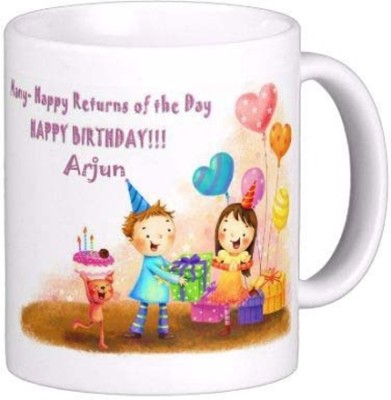 GNS Happy Birthday Gift for Arjun 079 Ceramic Coffee Mug(325 ml)