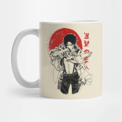 craft maniacs ATTACK ON TITAN LEVI RED SUN 330 ML MUG FOR AOT LOVERS Porcelain Coffee Mug(330 ml)