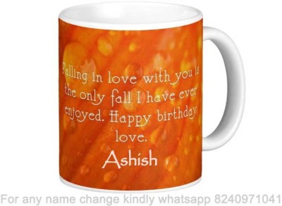 GNS Happy Birthday Gift for Ashish Love theme Message 080 Ceramic Coffee Mug(325 ml)