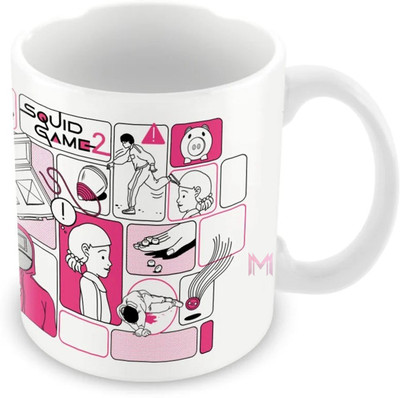 MaddockCorp Trendy Graphic Printed White Ceramic Coffee Ceramic Coffee Mug(350 ml)