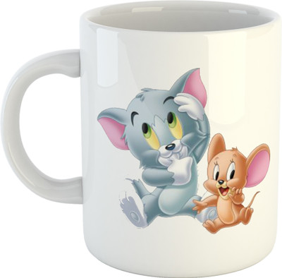 Mr UVD Tom & Jerry Printed 1 Ceramic Coffee (35 ml)_MUGG Ceramic Coffee Mug(350 ml)
