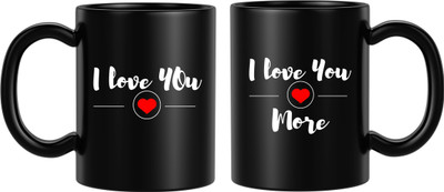 BLISSart NEW_BLS-PM-KP2169-B Ceramic Coffee Mug(350 ml, Pack of 2)