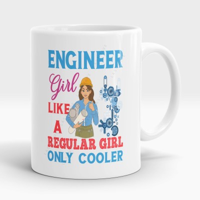 LASTWAVE Engineer Girl Like A Regular Girl Only Cooler, Graphic Printed, Brother, Sister Ceramic Coffee Mug(325 ml)