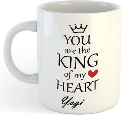 Vrantiikar Yogi You Are King Of My Heart , Best Gift For Yogi_SR Ceramic Coffee Mug(325 ml)
