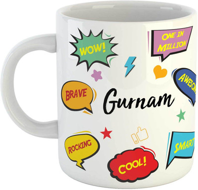 ARTBUG Gurnam Name Ceramic Coffee Mug(350 ml)