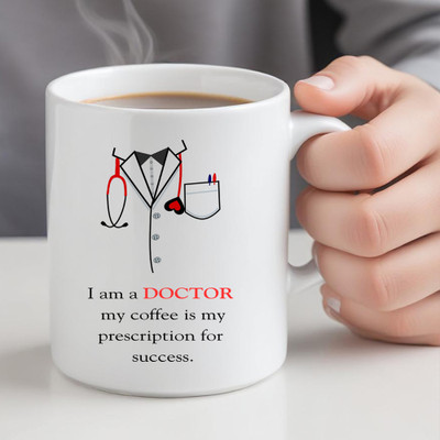 MBA GIFT WALA Doctor Printed Cup | Personalized Doctor Design | Doctor Life Quote Ceramic Coffee Mug(330 ml)