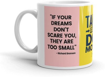 Cheeksy Talk Less Do More Motivational Thought Premium Quality Ceramic Coffee Mug(350 ml)