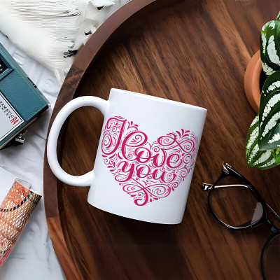 Printhorizon Printed Coffee Cup for Valentines Day Bubu Dudu Couple Friendship DayM_47 Ceramic Coffee Mug(325 ml)