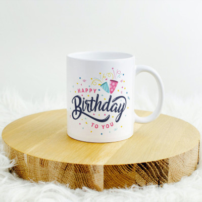 half engineer Happy B Day Printed Ceramic Coffee Mug(300 ml)
