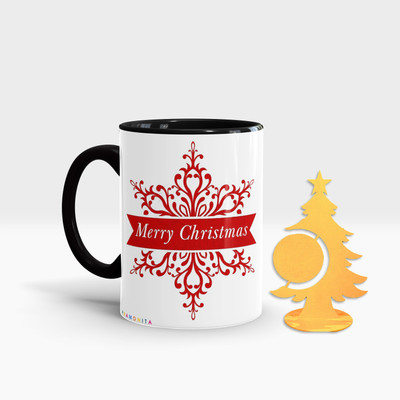 Fifth and Moon C-BLK-TREE-80 Ceramic Coffee Mug(320 ml, Pack of 2)