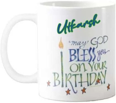 GNS Happy Birthday Gift for Utkarsh HBD Quote 096 Ceramic Coffee Mug(325 ml)