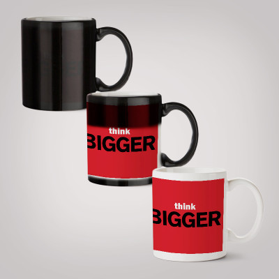 MOTIVATE BOX Colour Changing Magic Coffee printed design on Think Bigger Ceramic Coffee Mug(330 ml)