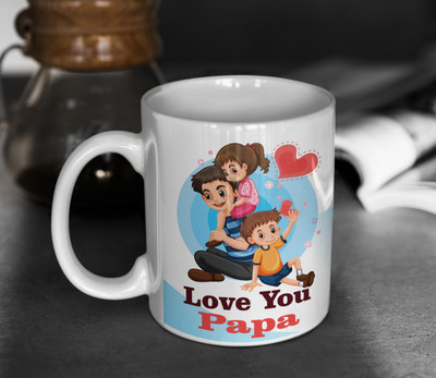BlueBells Gifting Love You papa Printed Coffee mug Ceramic Coffee Mug(325 ml)