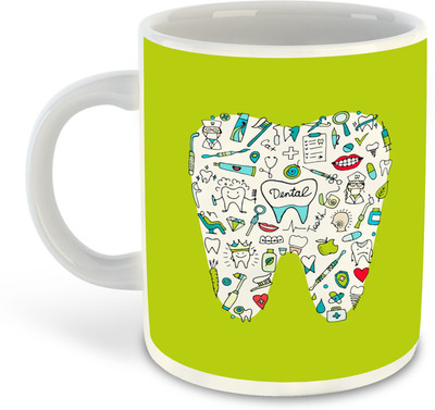 FLEXERSTYLE NEW2025-Dentist Printed White Coffee - D23 Ceramic Coffee Mug(325 ml)