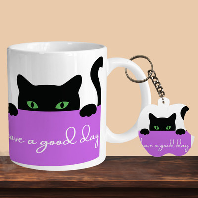 VM MALL 101_Have A Good Day R-A Ceramic Coffee Mug(330 ml, Pack of 2)