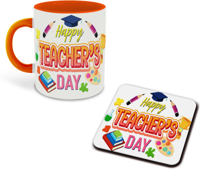 whats your kick Teachers Day Printed OrangeCoffee With Coaster- D9 Ceramic Coffee Mug(325 ml)