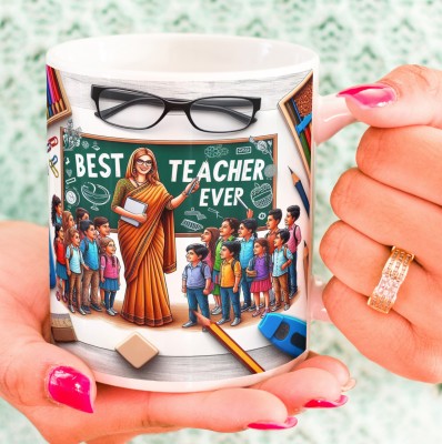 KUCHILA I Love My Teacher, Gift for Teacher on Birthday and Teacher's Day Teacher101 Ceramic Coffee Mug(330 ml)