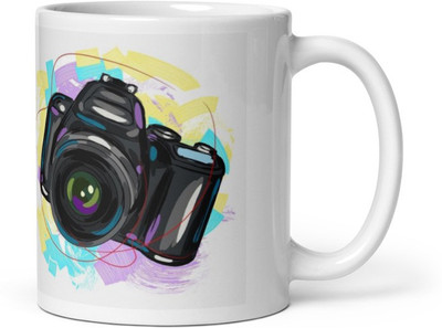 Mr UVD Beautiful Camera with colourful Background 851 Idol For Camera Lovers Friends Ceramic Coffee Mug(350 ml)