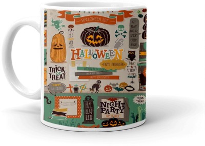 Clapcart Halloween Set printed Ceramic Coffee Mug(350 ml)