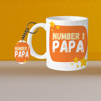 Print Ginnie 101_Perfect for Coffee and Tea - With Keychain VM Number Papa L O Ceramic Coffee Mug(325 ml)