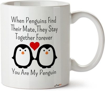 FirseBUY You are My Penguin Cute Printed Ceramic Coffee Mug(325 ml)